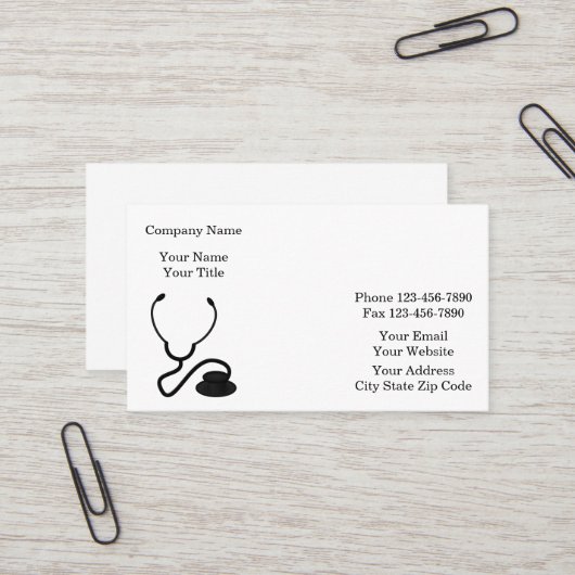 Carte De Visite Classy Medical  (Devant/Arrière en situation)