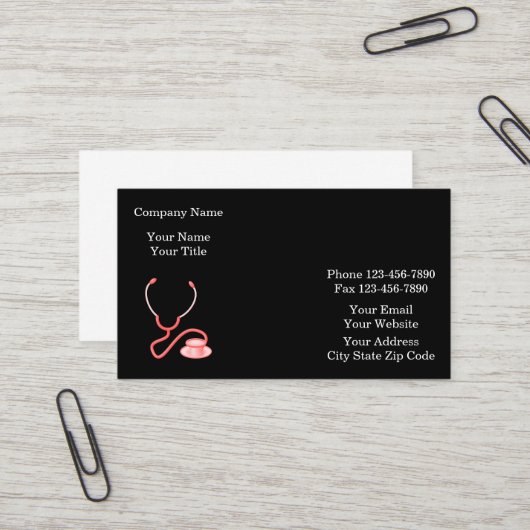 Carte De Visite Classy Medical (Devant/Arrière en situation)