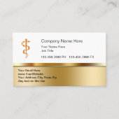 Carte De Visite Classy Medical Business Cards With Asclepius Staff (Devant)