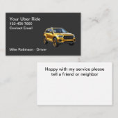 Carte De Visite Classy Modern Simple Uber Driver Taxi (Devant / Derrière)