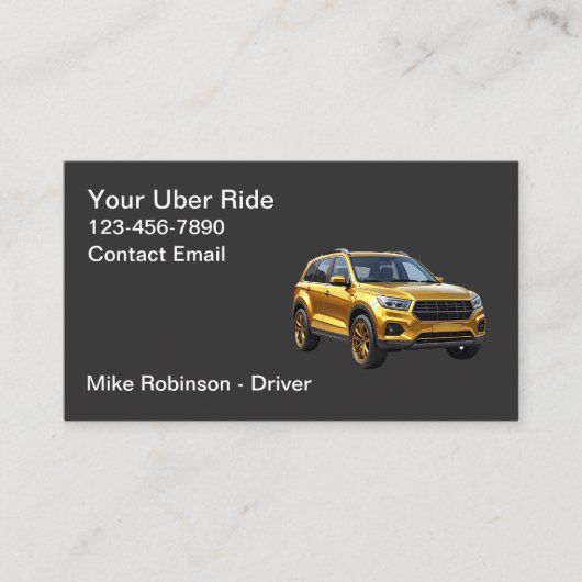 Carte De Visite Classy Modern Simple Uber Driver Taxi (Devant)