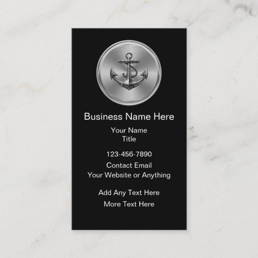 Carte De Visite Classy Nautical Anchor Theme Business Cards (Devant)