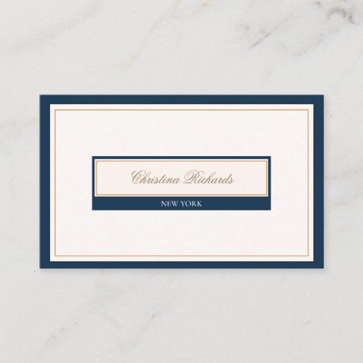 Carte De Visite Classy Navy Blue Ivory (Devant)