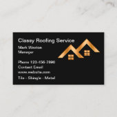 Carte De Visite Classy Roofing Construction Business Cards (Devant)