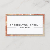 Carte De Visite Classy Rose or blanc Parties scintillant brillante (Devant)