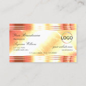 Carte De Visite Classy Shimmery Rose Gold avec Logo Luxueux (Dos)