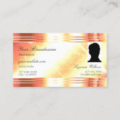 Carte De Visite Classy Shimmery Rose Gold Monogramme Photo Luxueux (Dos)