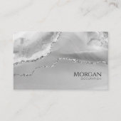Carte De Visite Classy Silver Agate & Glitter (Devant)