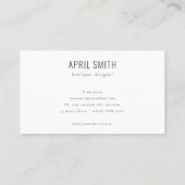 Carte De Visite Classy Simple Ivoire Blanc Cuir Texte Rendez-vous (Dos)