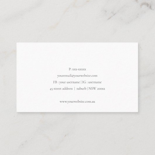 Carte De Visite Classy Simple Ivoire Cuir Blanc Texture QR Code (Dos)