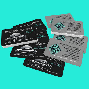 Carte De Visite Classy Sleek Mobile Auto Car Détail du code QR URL