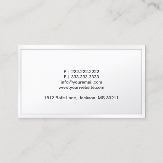 Carte de visite Classy White Border Architect (Dos)
