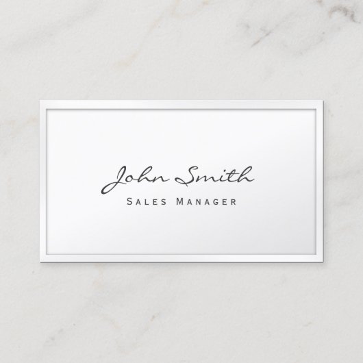 Carte de visite Classy White Border Sales Manager (Devant)