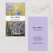 Carte De Visite Claude Monet - Agapanthus - Code QR (Devant / Derrière)