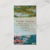 Carte De Visite Claude Monet, Étang de nénuphars à Giverny (Dos)