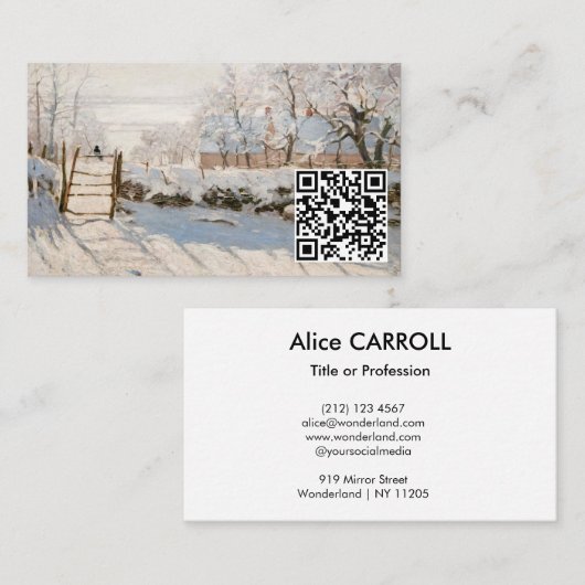 Carte De Visite Claude Monet - La Pie - Code QR (Devant / Derrière)