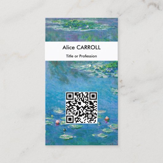 Carte De Visite Claude Monet - Lys d'eau 1906 - Code QR (Devant)