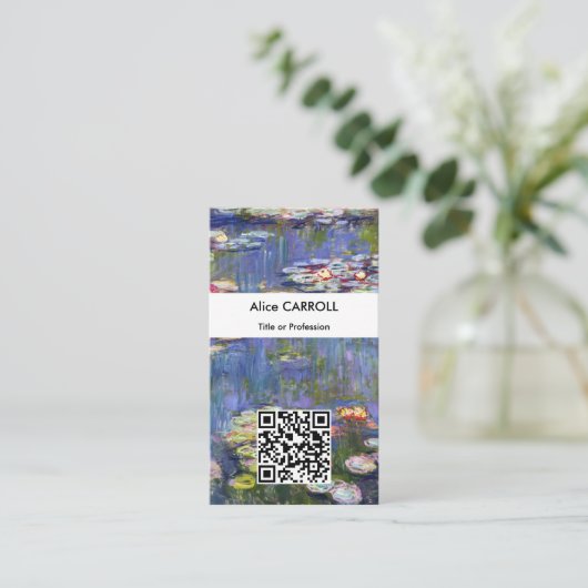 Carte De Visite Claude Monet - Lys d'eau / Nympheas - Code QR (Debout devant)