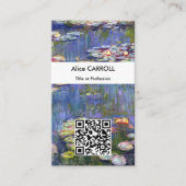Carte De Visite Claude Monet - Lys d'eau / Nympheas - Code QR (Devant)