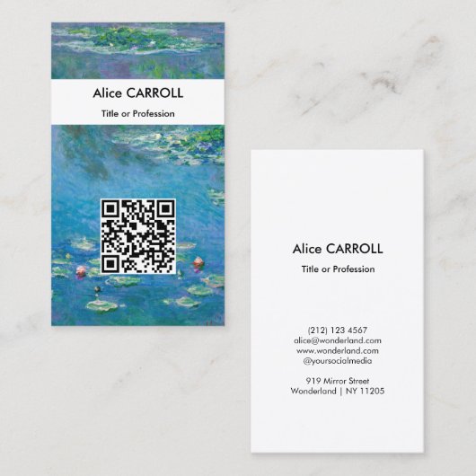 Carte De Visite Claude Monet - Nymphéas 1906 - Code QR (Devant / Derrière)
