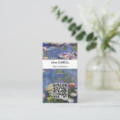 Carte De Visite Claude Monet - Nymphéas - Code QR (Debout devant)