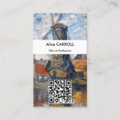 Carte De Visite Claude Monet - Windmill, Amsterdam - QR Code (Devant)