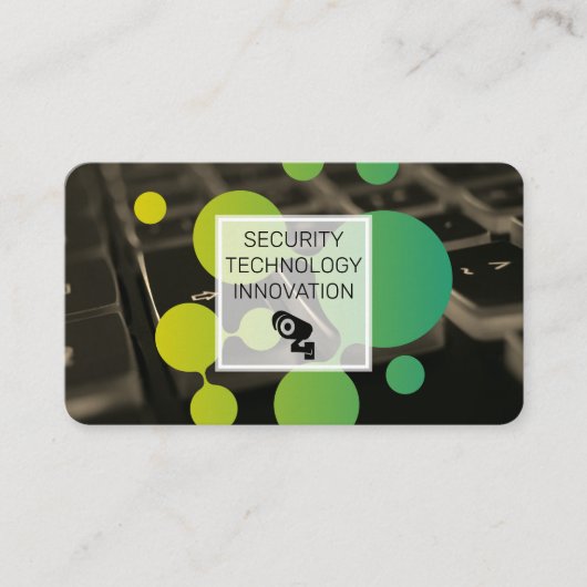 Carte De Visite Clavier | Caméra de sécurité | Logo technologique (Devant)