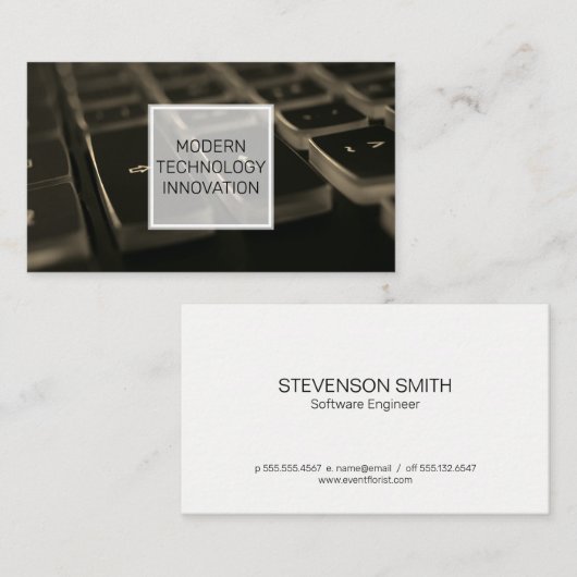 Carte De Visite Clavier | Codeur | Programmeur (Devant / Derrière)