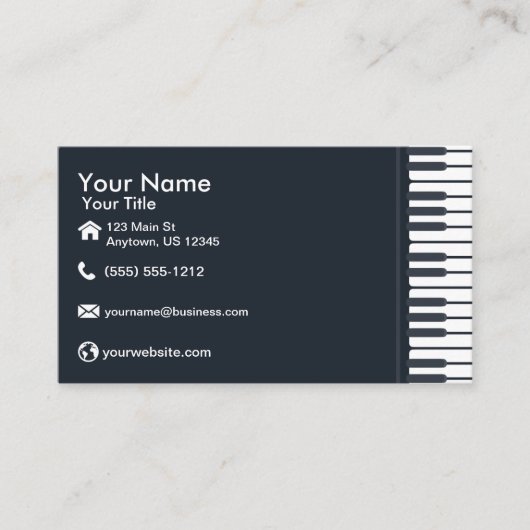 Carte De Visite Clavier de piano (Devant)