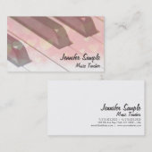 Carte De Visite Clavier de piano élégant professionnel professeur  (Devant / Derrière)