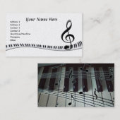 Carte De Visite Clavier de piano G-Clef (Devant / Derrière)