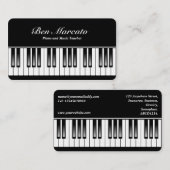 Carte De Visite Clavier de piano (toile, coin arrondi) (Devant / Derrière)