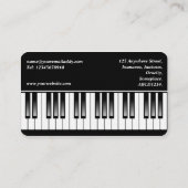 Carte De Visite Clavier de piano (toile, coin arrondi) (Dos)