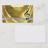 Carte De Visite Clavier G-Clef Gold Piano (Devant / Derrière)