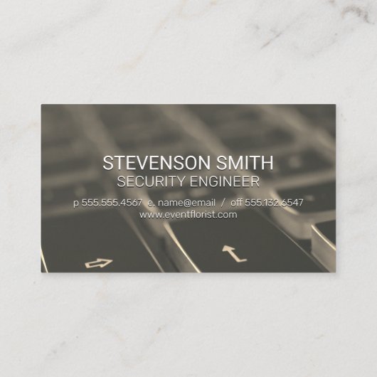 Carte De Visite Clavier | Icône Caméra de sécurité (Dos)