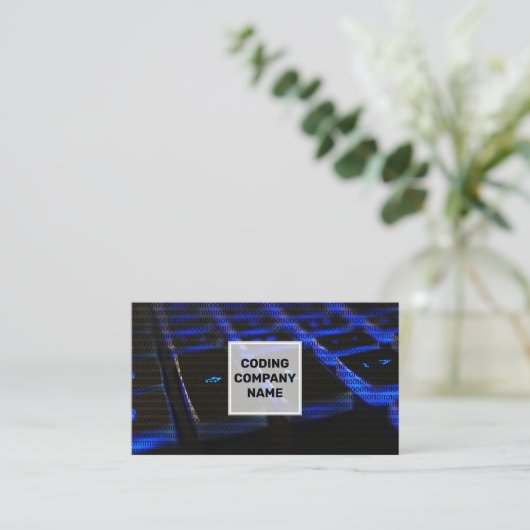 Carte De Visite Clavier Lit Bleu | Code de programmation (Debout devant)