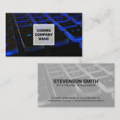 Carte De Visite Clavier Lit Bleu | Code de programmation (Devant / Derrière)