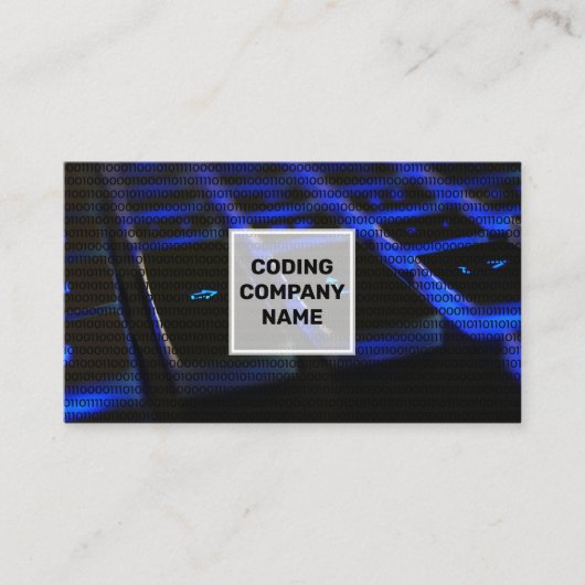 Carte De Visite Clavier Lit Bleu | Code de programmation (Devant)