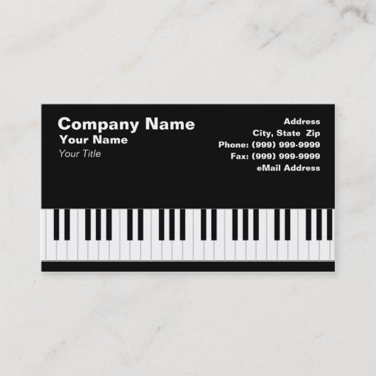 Carte De Visite Clavier pour piano (Devant)