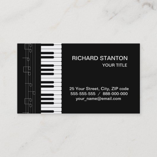 Carte De Visite Clavier pour piano (Devant)