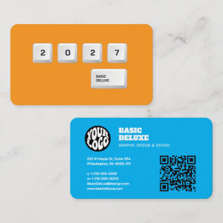 Carte De Visite Clavier Rétro Touche Typographique Minimaliste