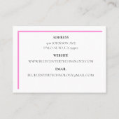 Carte De Visite Clavier rose Technologie de l'information (Dos)