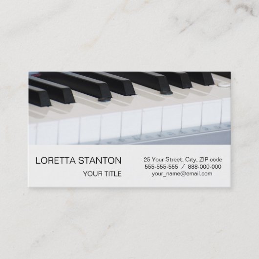Carte De Visite Clavier synthétiseur (Devant)