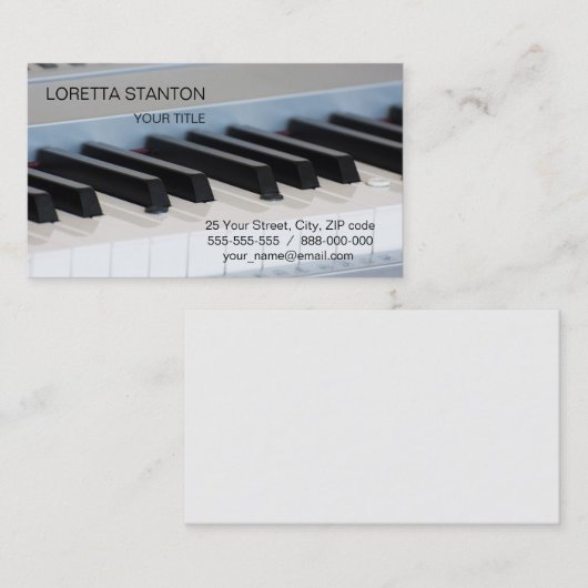 Carte De Visite Clavier synthétiseur (Devant / Derrière)