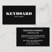 Carte De Visite Claviériste élégant, musicien professionnel (Devant / Derrière)