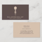 Carte De Visite Clay Doll Maker Artiste Mannequin Mode (Devant / Derrière)