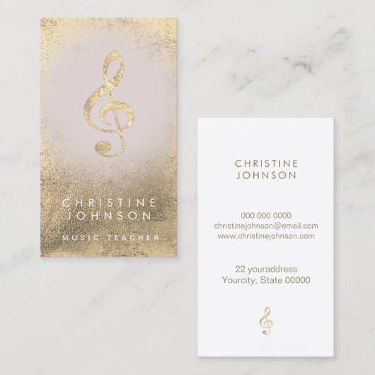 Carte De Visite clé à feuilles d'or simulée (Devant / Derrière)