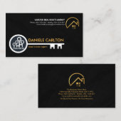 Carte De Visite Clé blanche simple Grunge noir Réalité (Devant / Derrière)