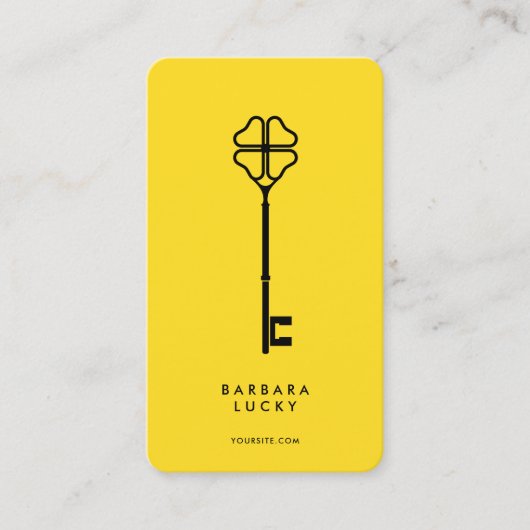 Carte De Visite Clé Clé Clé Clé Clé Jaune Classique Moderne (Devant)