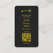 Carte De Visite Clé Clé Clé Clé Clé Jaune Classique Moderne (Dos)